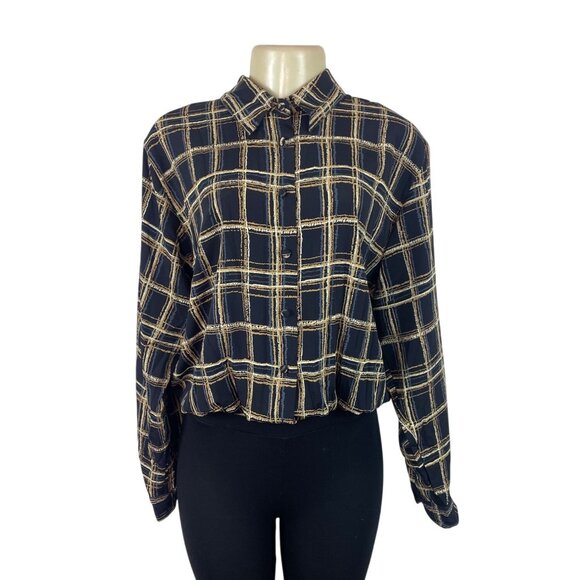 Vintage Yves St. Clair Plaid Button-Up Blouse - Picture 1 of 7